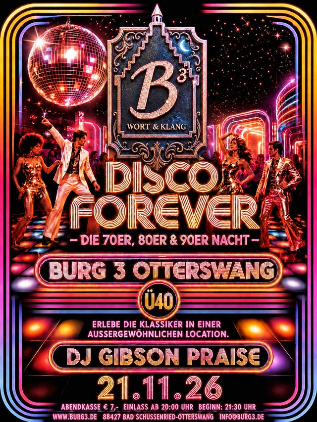 Disco Forever Plakat, KI generiertes Bild
