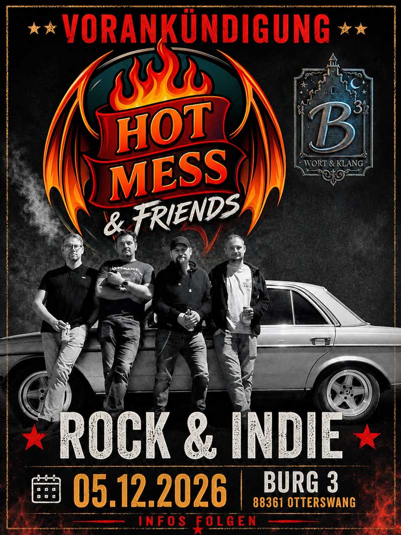Plakat Hot Mess & Friends, KI generiertes Bild