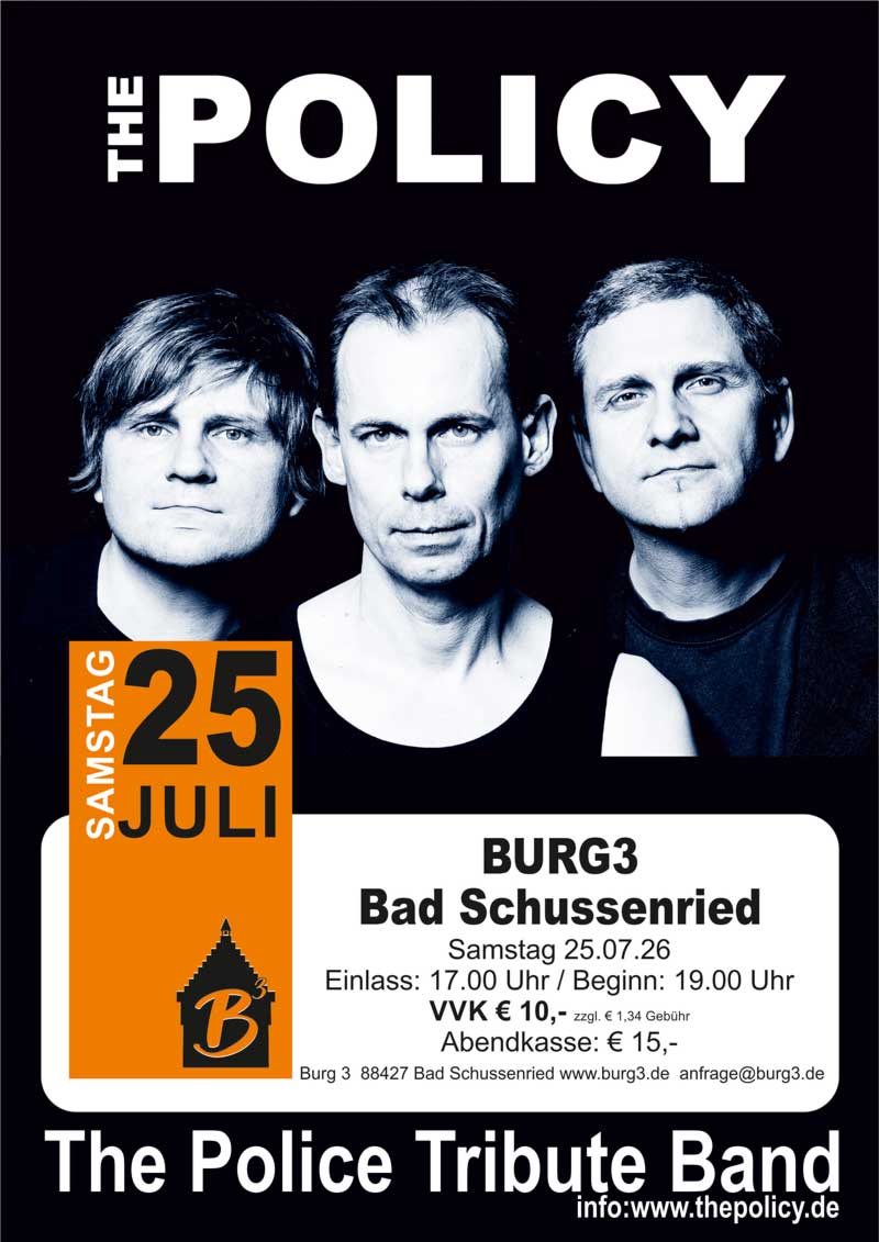 Plakat The Policy - the police tribute band